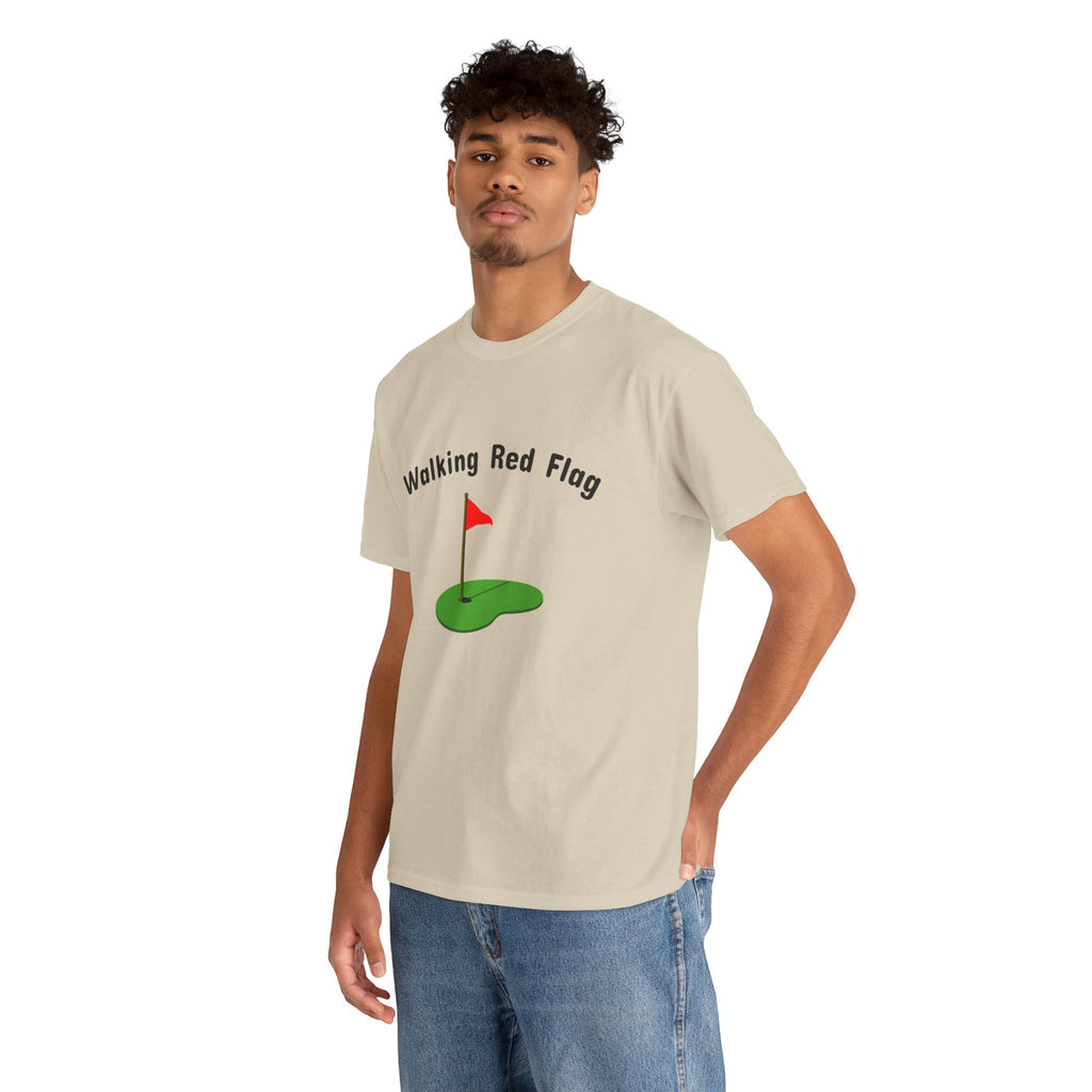 Walking Red Flag Golf Tee — "Raised By Mistake" 8-Ball Graphic Shirt