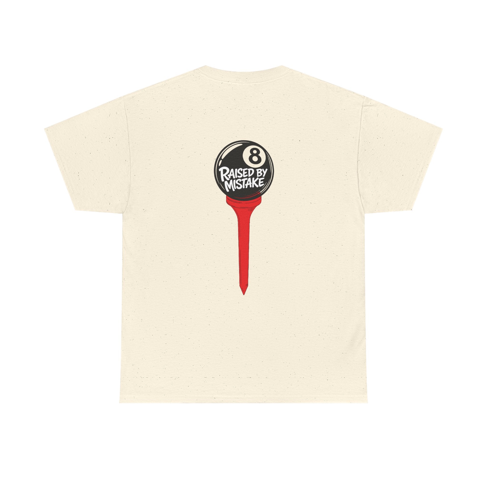 Walking Red Flag Golf Tee — "Raised By Mistake" 8-Ball Graphic Shirt