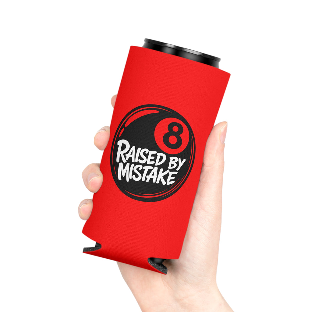 Can Cooler — “Raised By Mistake” 8-Ball Novelty Koozie
