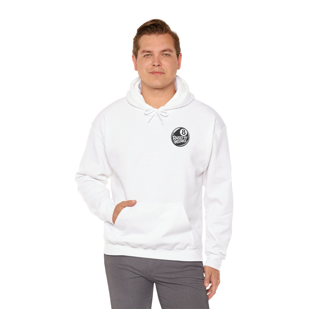Raised By Mistake 8-Ball Hoodie – Funny Retro Pool Graphic Sweatshirt