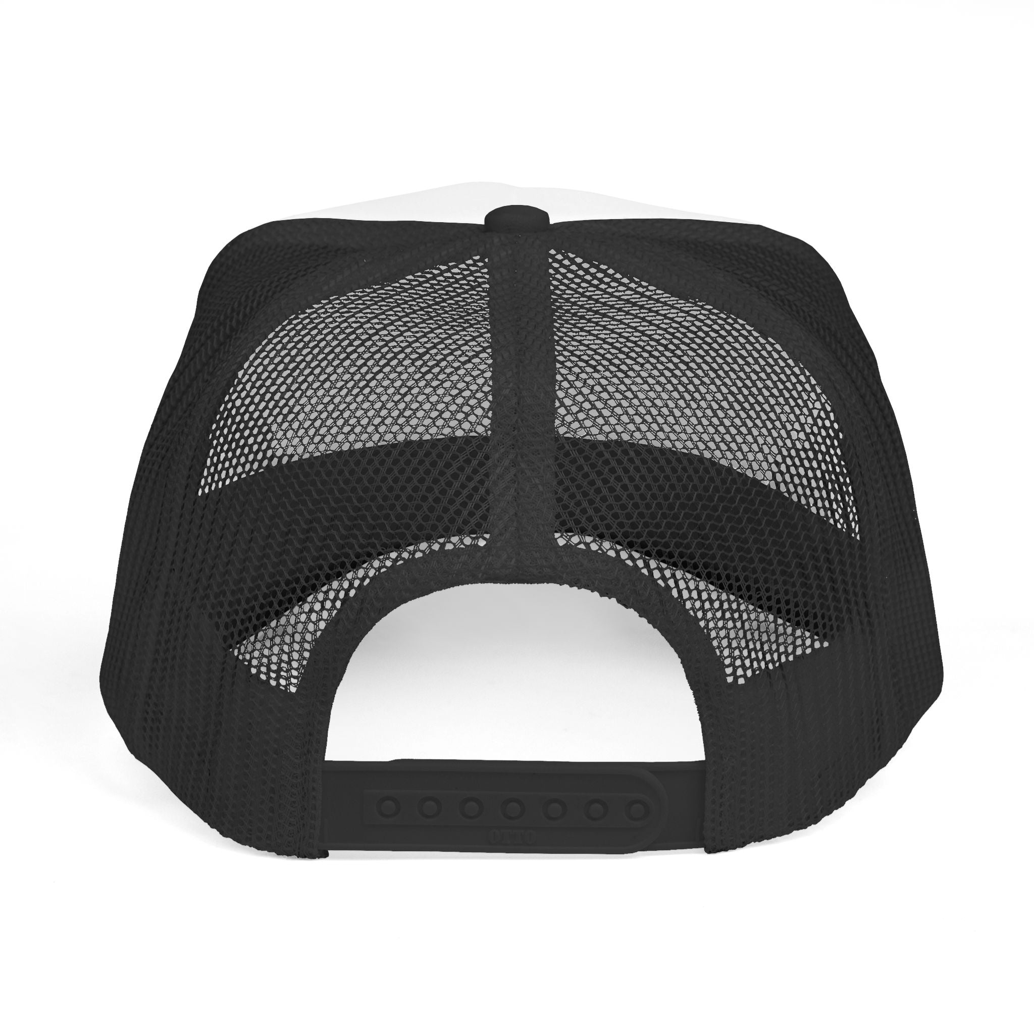 Trucker Cap — "Raised by Mistake" 8-Ball Retro Mesh Hat