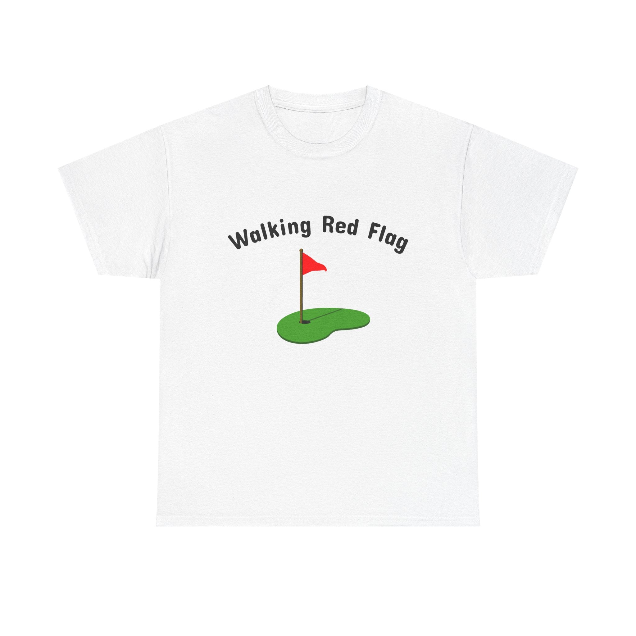 Walking Red Flag Golf Tee — "Raised By Mistake" 8-Ball Graphic Shirt