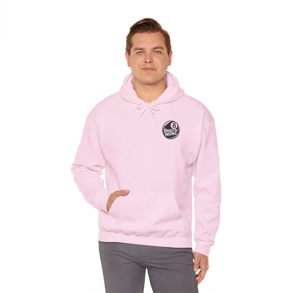 Raised By Mistake 8-Ball Hoodie – Funny Retro Pool Graphic Sweatshirt