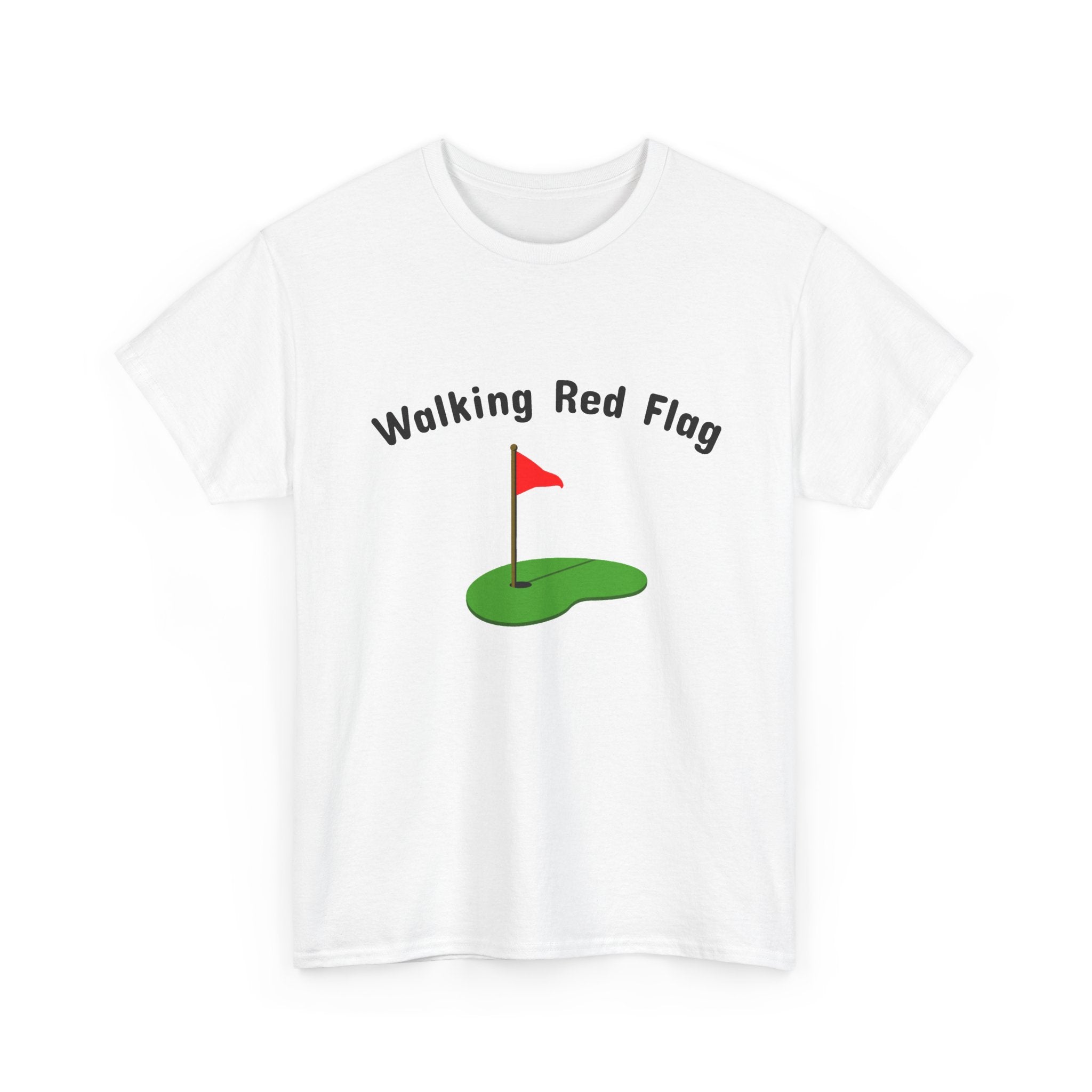 Walking Red Flag Golf Tee — "Raised By Mistake" 8-Ball Graphic Shirt