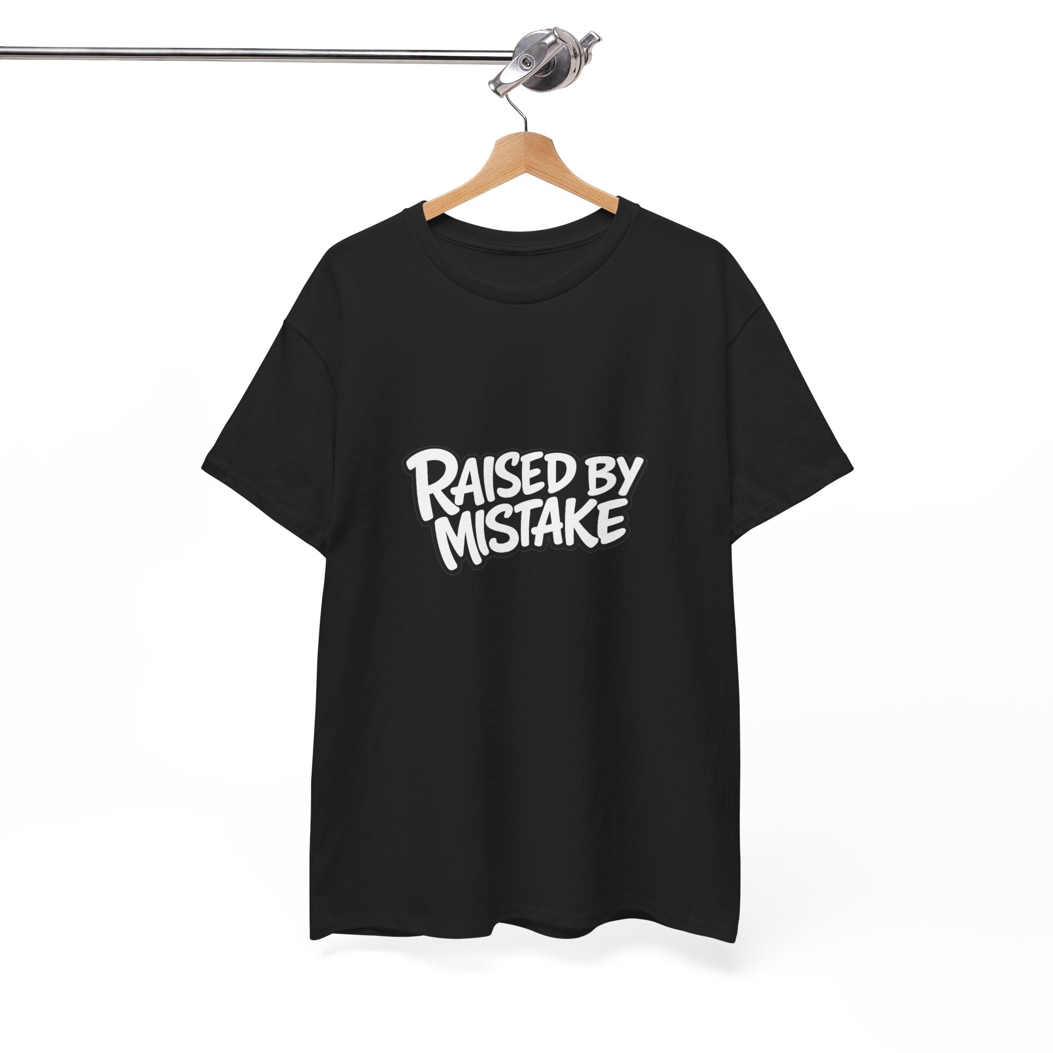 Raised By Mistake Cherry Tee — Graphic Black Cotton T-Shirt
