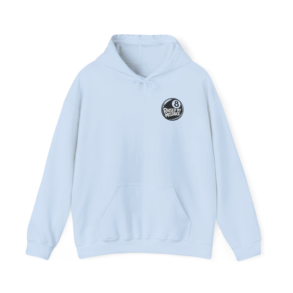 Raised By Mistake 8-Ball Hoodie – Funny Retro Pool Graphic Sweatshirt
