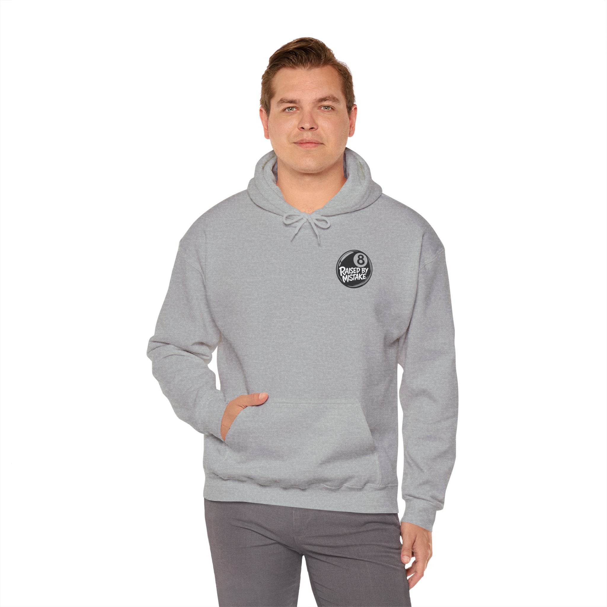 Raised By Mistake 8-Ball Hoodie – Funny Retro Pool Graphic Sweatshirt
