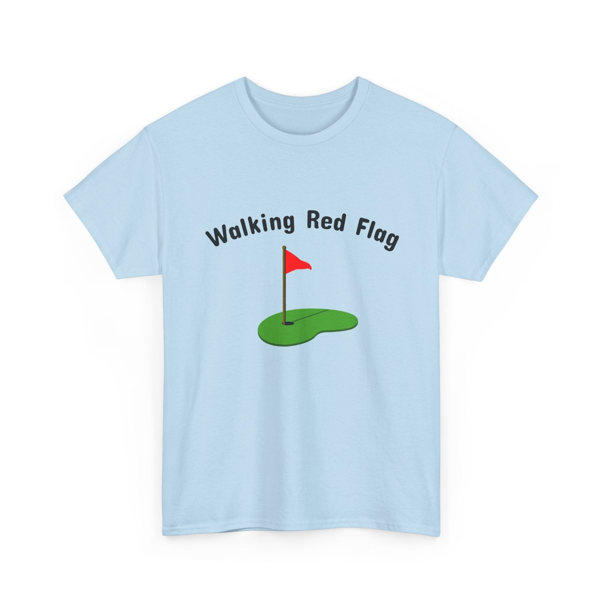 Walking Red Flag Golf Tee — "Raised By Mistake" 8-Ball Graphic Shirt