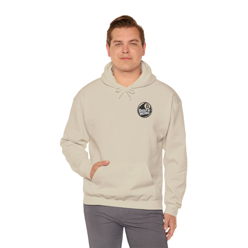 Raised By Mistake 8-Ball Hoodie – Funny Retro Pool Graphic Sweatshirt