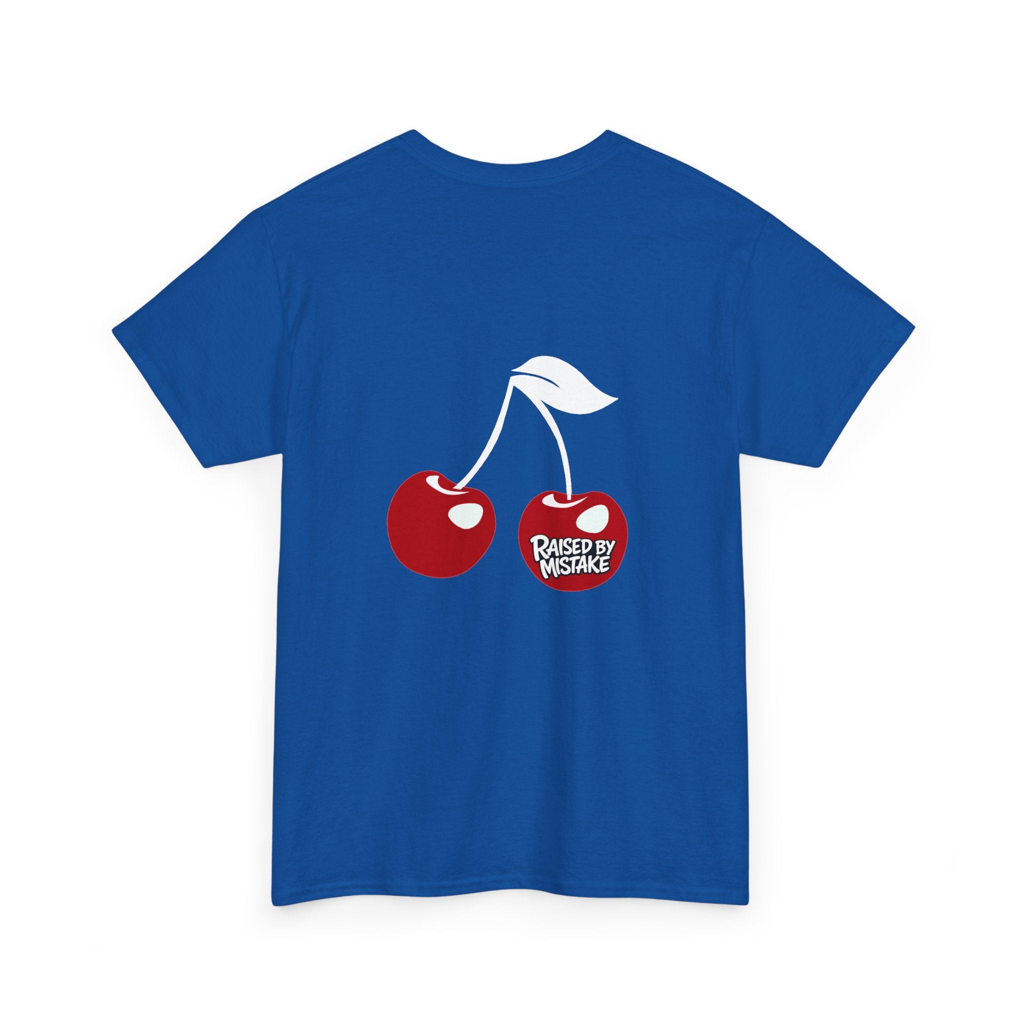 Raised By Mistake Cherry Tee — Graphic Black Cotton T-Shirt