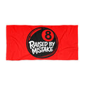 Raised by Mistake 8-Ball Beach Towel — Funny Billiards Pool Lover Gift