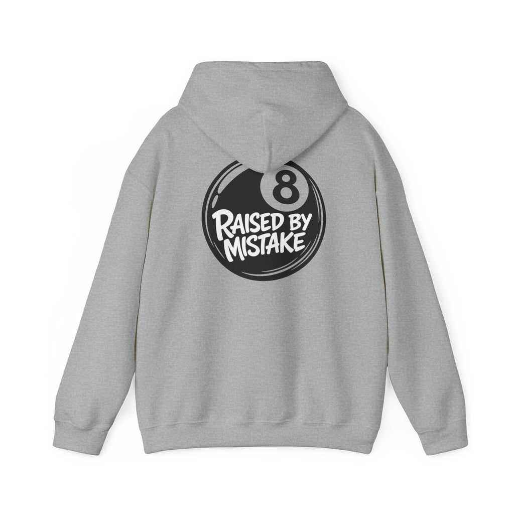 Raised By Mistake 8-Ball Hoodie – Funny Retro Pool Graphic Sweatshirt