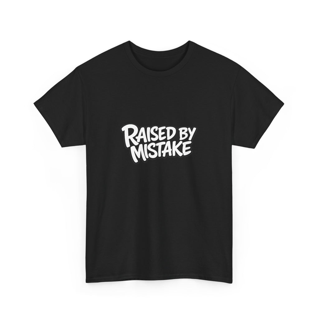 Raised By Mistake Cherry Tee — Graphic Black Cotton T-Shirt