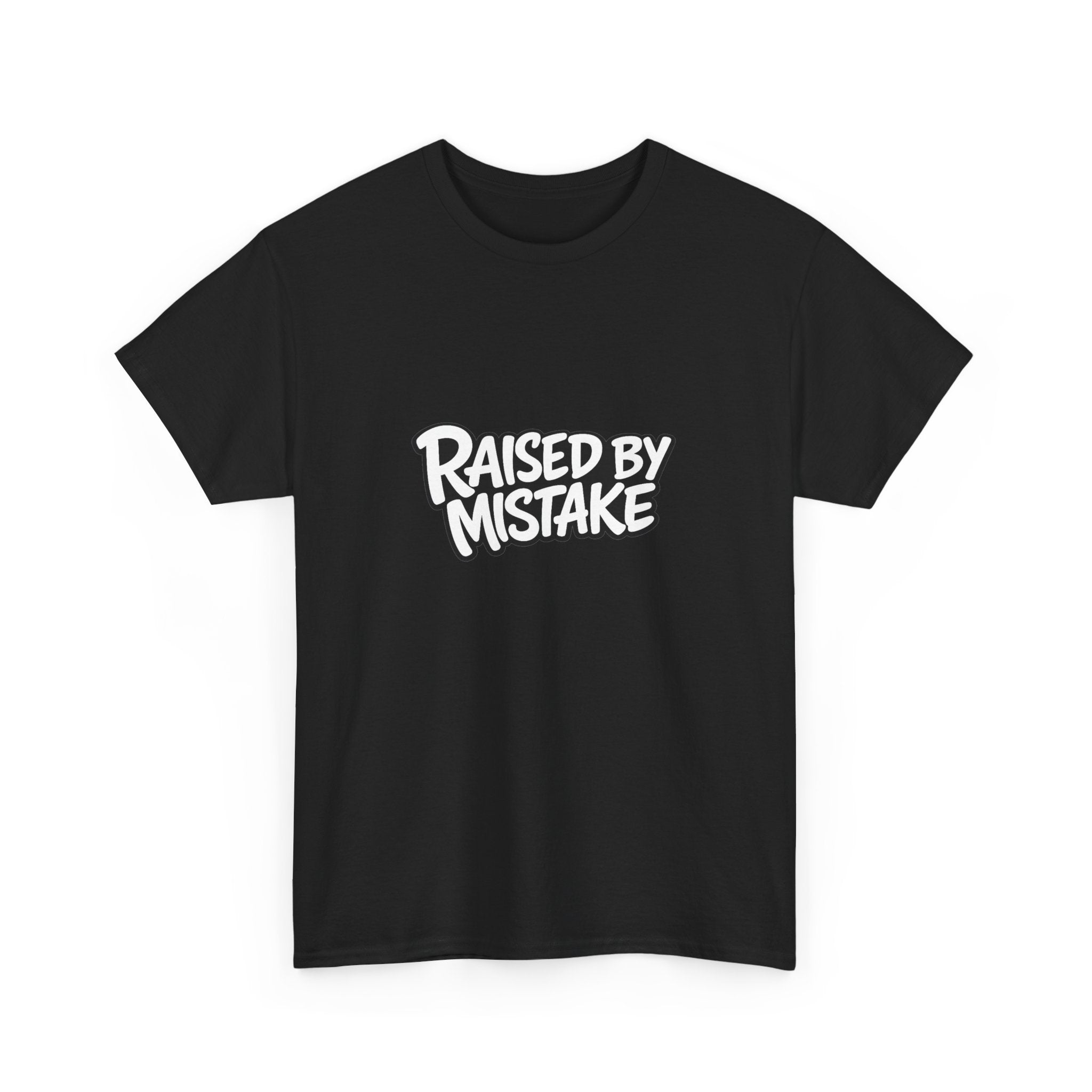 Raised By Mistake Cherry Tee — Graphic Black Cotton T-Shirt