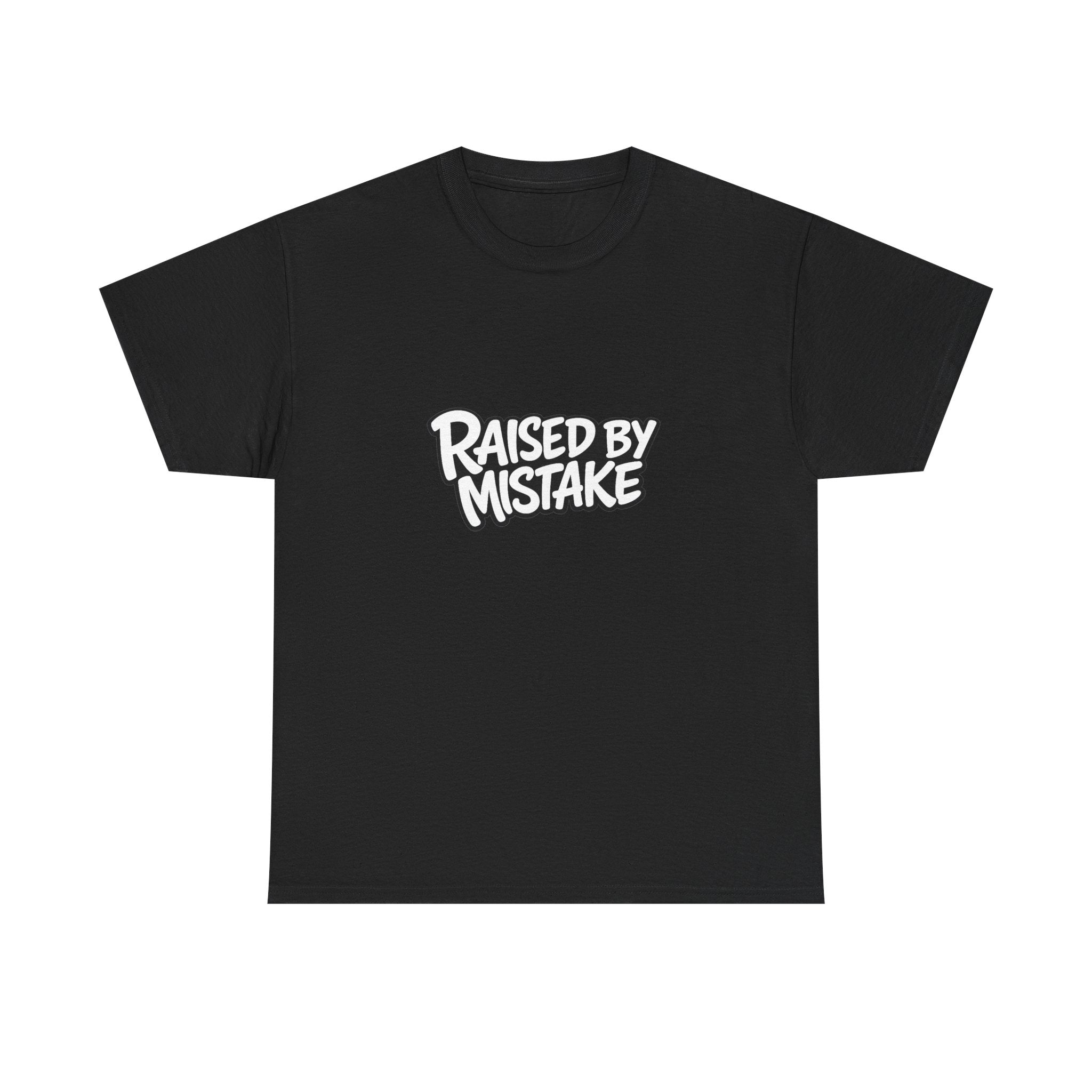 Raised By Mistake Cherry Tee — Graphic Black Cotton T-Shirt