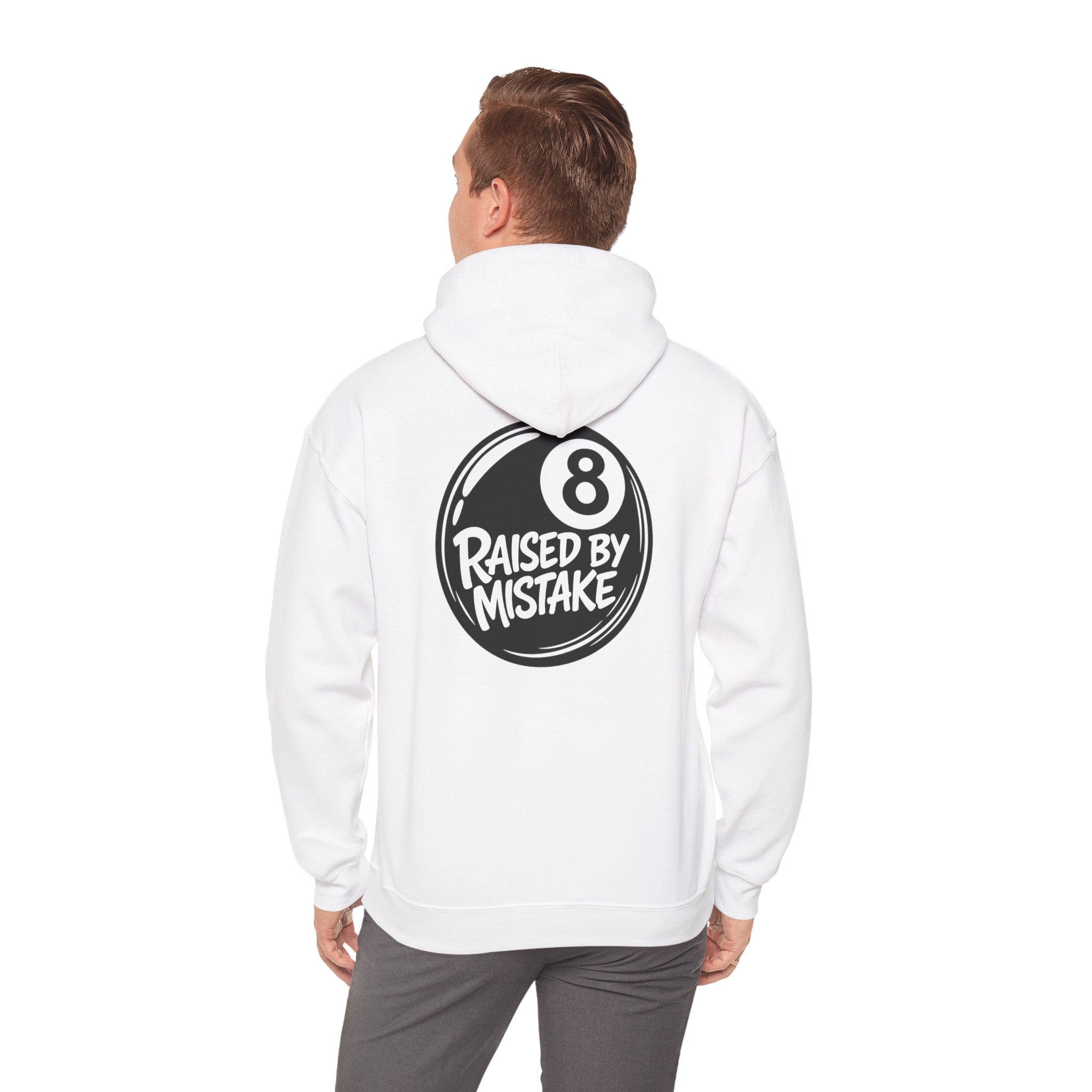 Raised By Mistake 8-Ball Hoodie – Funny Retro Pool Graphic Sweatshirt