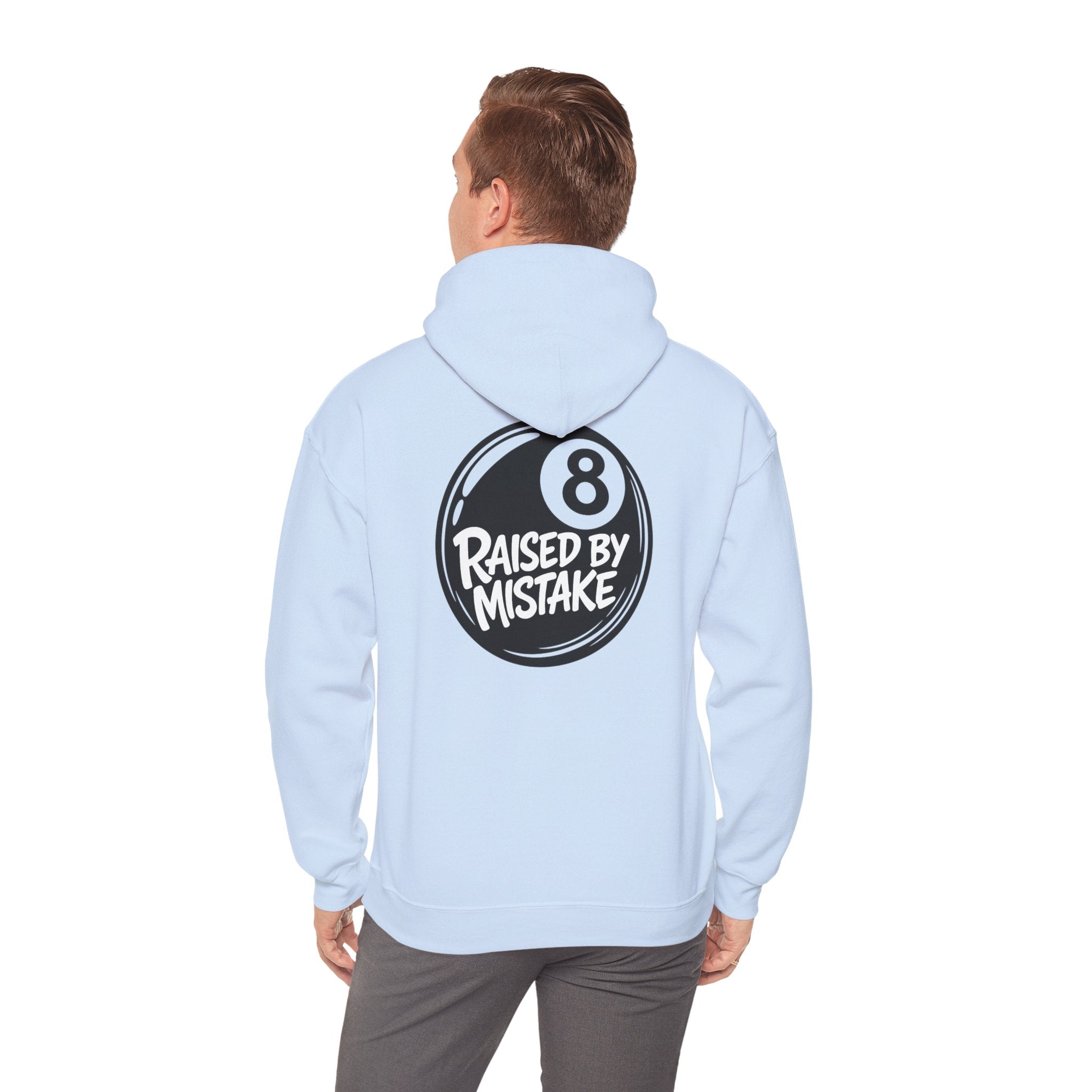 Raised By Mistake 8-Ball Hoodie – Funny Retro Pool Graphic Sweatshirt