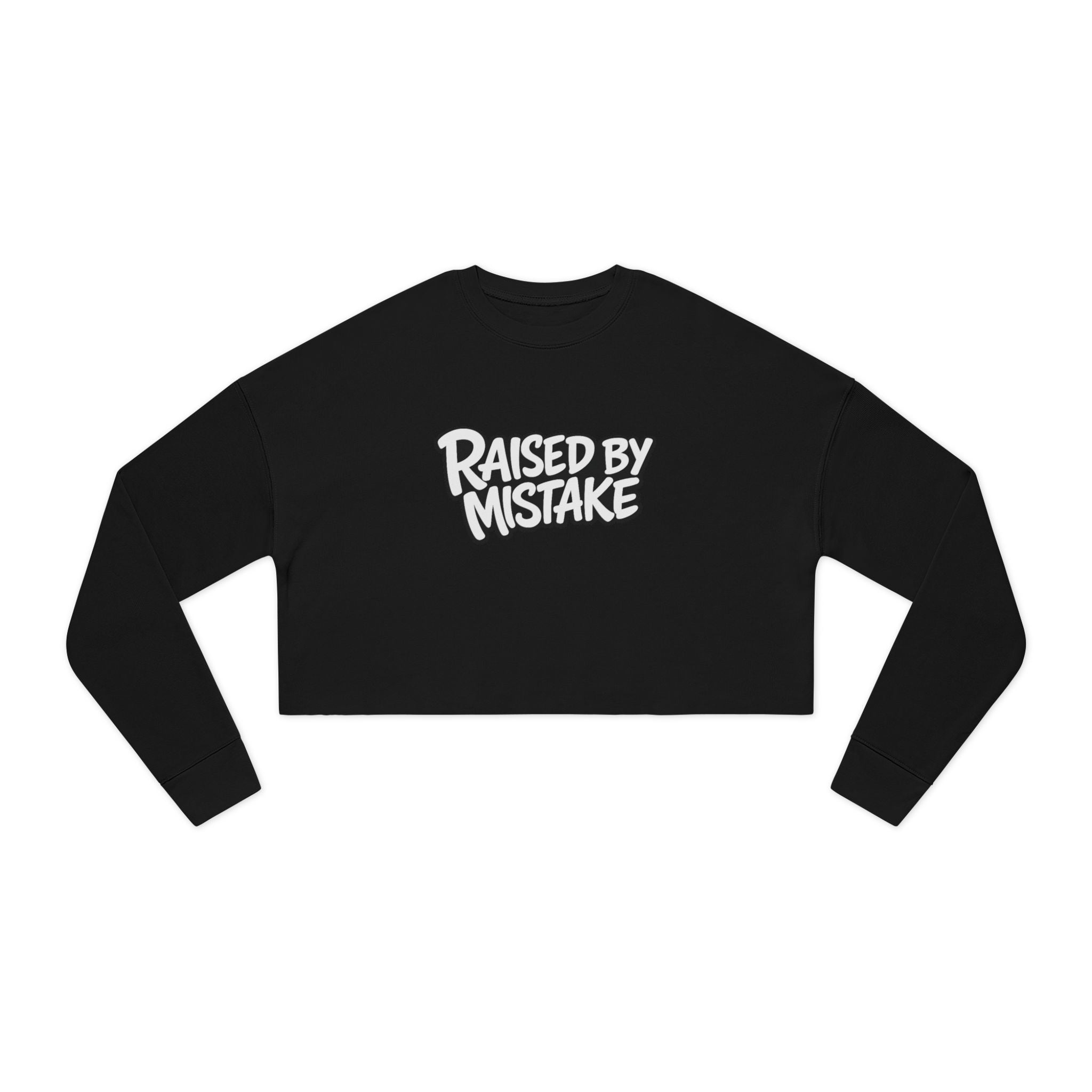 Cropped Sweatshirt — 'Raised by Mistake' Cherry Graphic