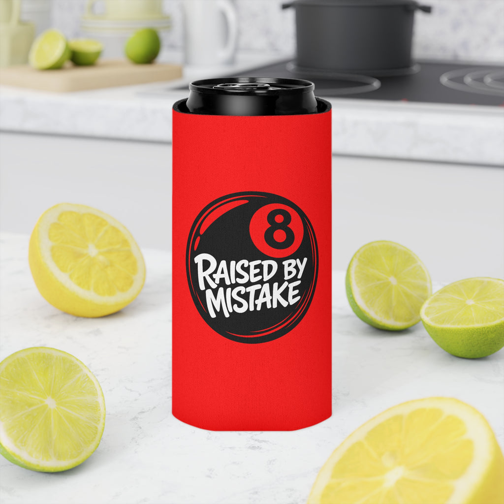 Can Cooler — “Raised By Mistake” 8-Ball Novelty Koozie