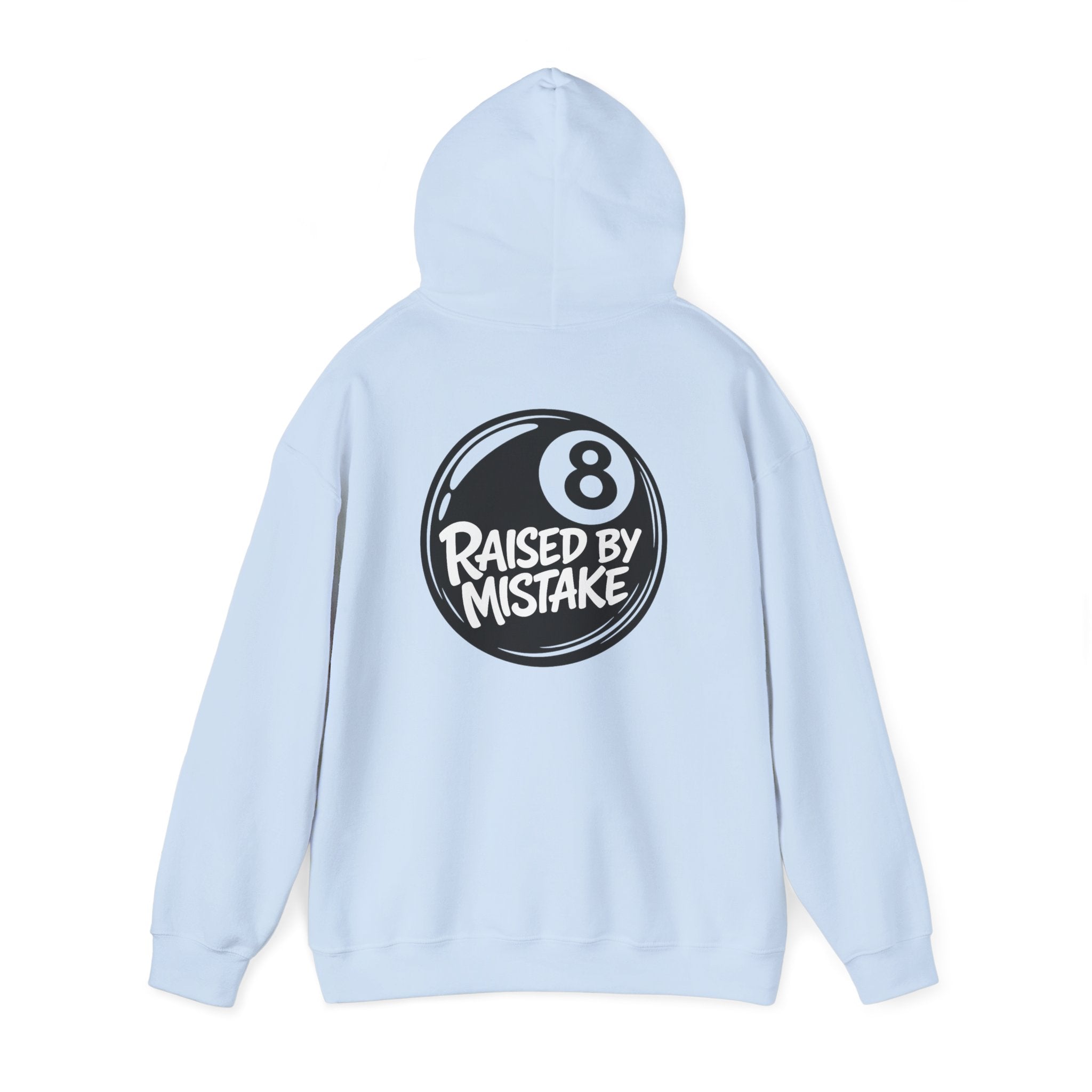 Raised By Mistake 8-Ball Hoodie – Funny Retro Pool Graphic Sweatshirt