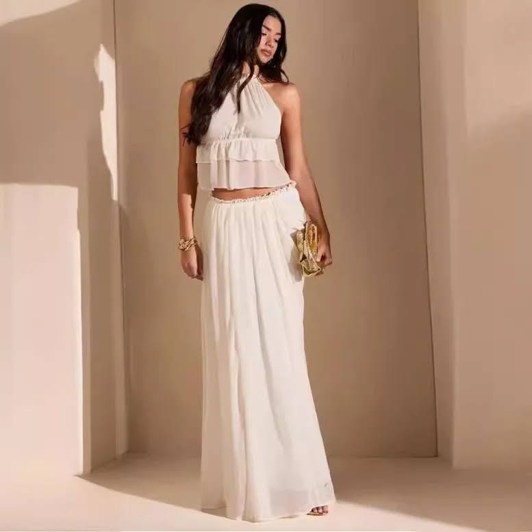 Halter Backless Top & Maxi Skirt Set