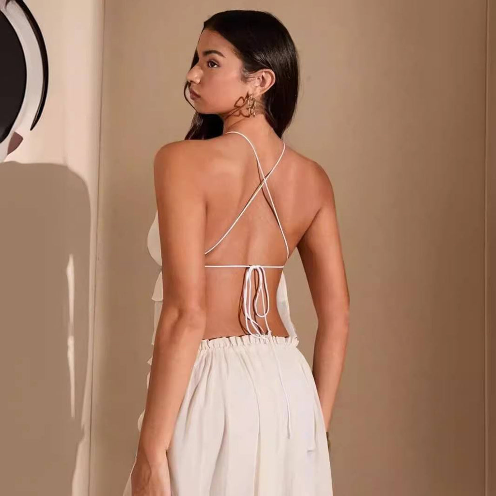 Halter Backless Top & Maxi Skirt Set