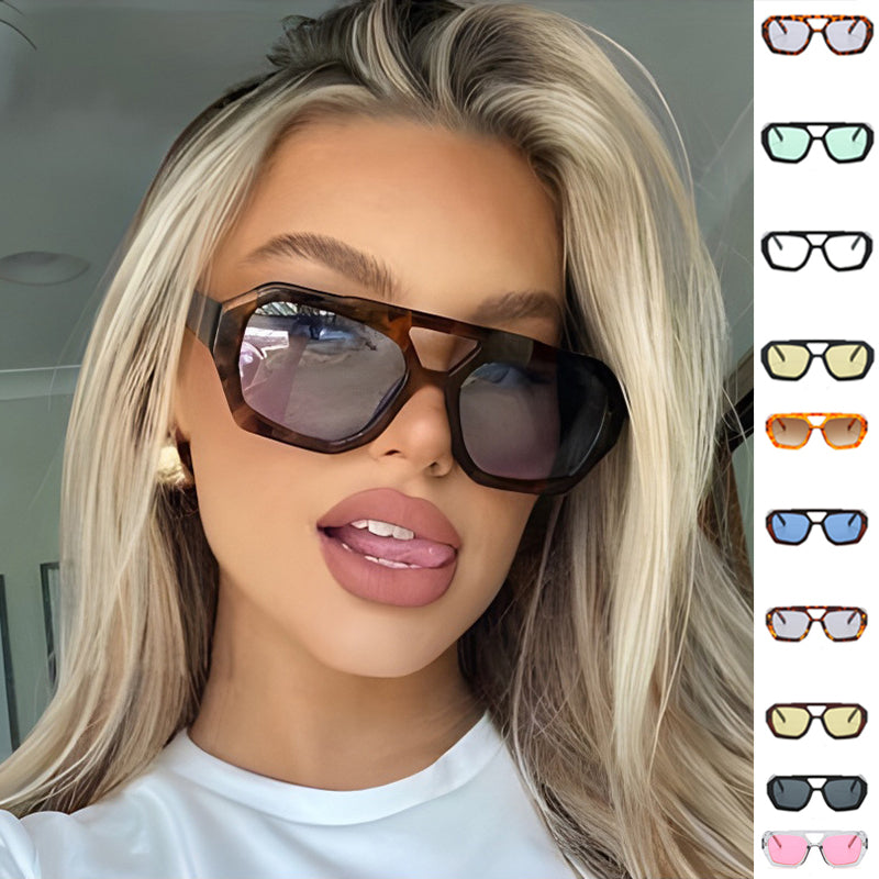 Street Style Leopard Oversized Sunglasses UV Sun Glasses