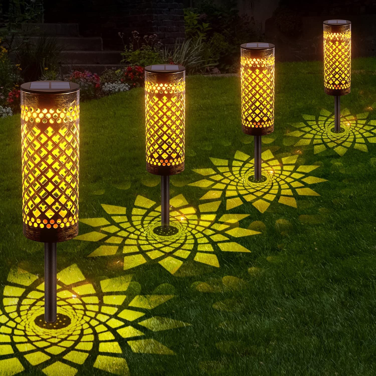 SolarGlow Metal Garden Lights