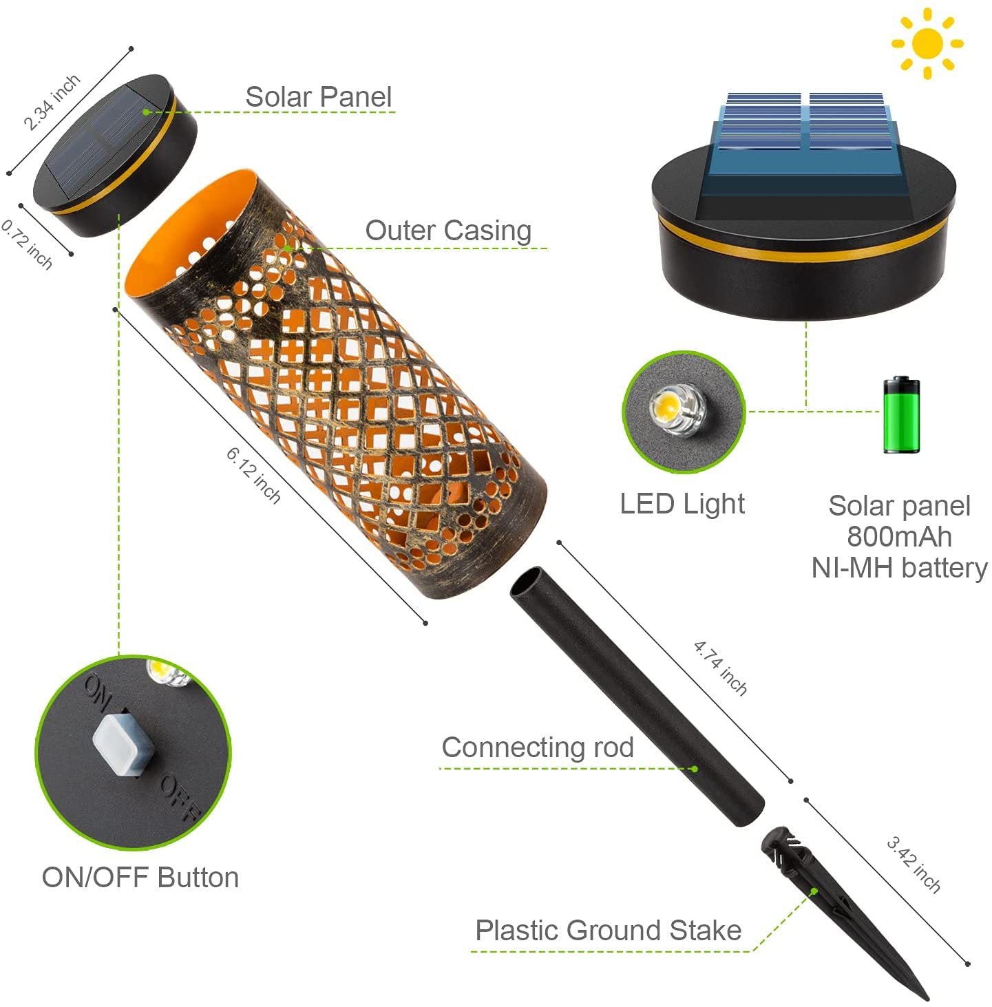 SolarGlow Metal Garden Lights
