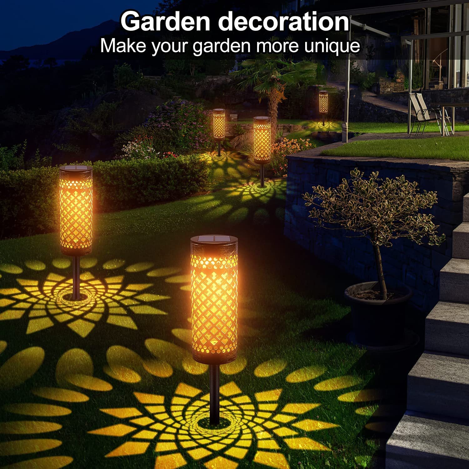 SolarGlow Metal Garden Lights